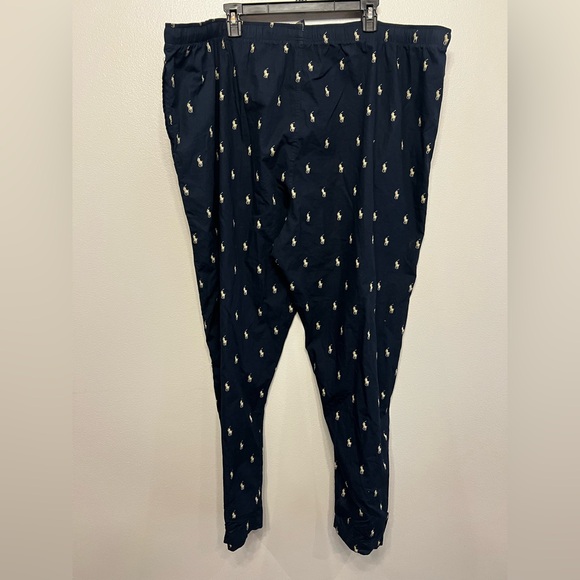 Polo by Ralph Lauren Men's Navy Pajama Lounge Pants Large Pony Logo Print Sz 3X - Picture 5 of 6